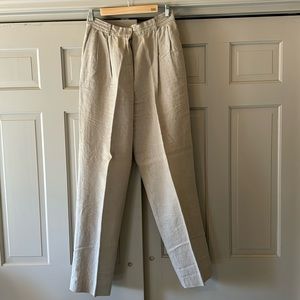 J. Crew high waist, linen, pleated pants